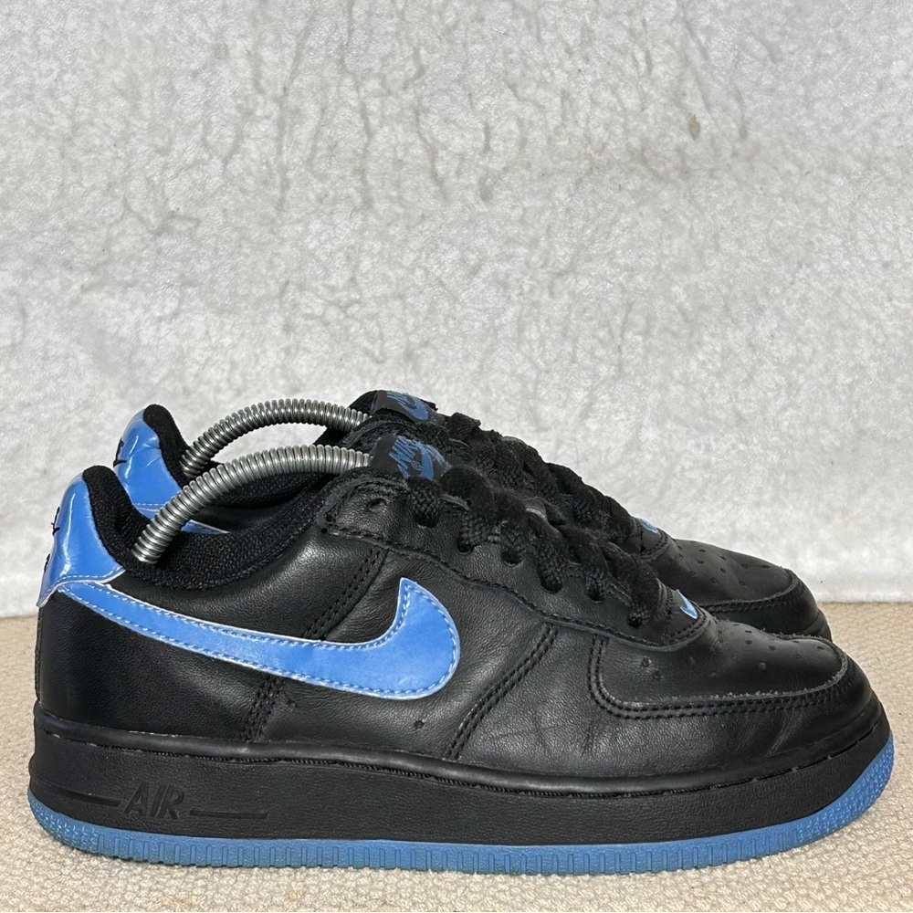 Nike Womens Vintage Air Force 1 Low Black Leather Athletic Sneakers Shoes SZ 7
